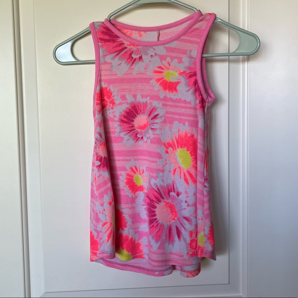 Girl’s Justice Pink Flower Tank Top